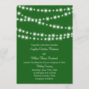 Twinkle Lights Hochzeitseinladung (grün) Einladung