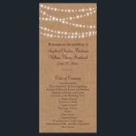 Twinkle Lights on Burlap Wedding Programm<br><div class="desc">Schöne Tinkle-Lichter auf einem illustrierten Berg-Hintergrund,  betonen dieses Hochzeitsprogramm.</div>