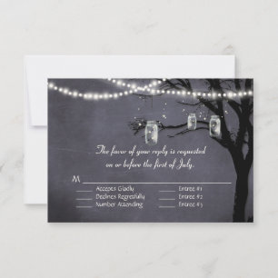 Twinkle Lights Rustikaler Nachtbaum RSVP Karte