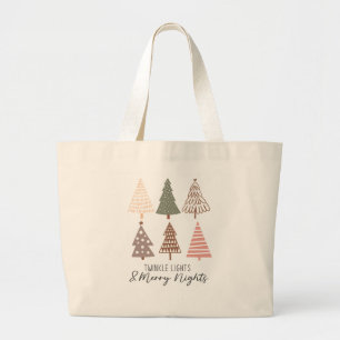 Twinkle Lights und frohe Nächte Weihnachtsbaum Jumbo Stoffbeutel
