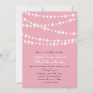 Twinkle Lights Wedding Invitation (pink) Einladung