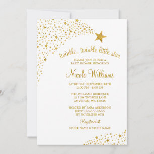 Twinkle Little Shooting Star Imitats Gold Baby Dus Einladung