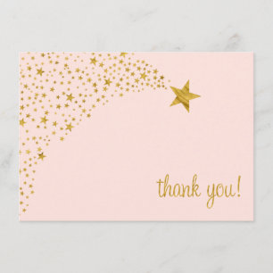 Twinkle Little Shooting Star Pink Gold Vielen Dank Dankeskarte