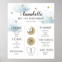 Twinkle Little Star 1st Birthday Poster