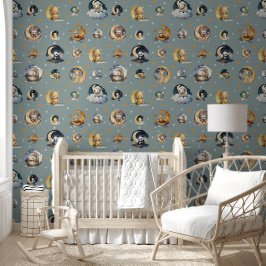 Twinkle Little Star Animal Pattern Boy Baby Tapete