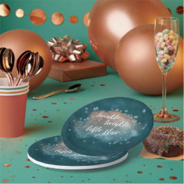 Twinkle Little Star | Aquamarin Grün und Taupe Bro Pappteller