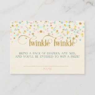 Twinkle Little Star Baby Duschdusche Windeln Raffl Begleitkarte