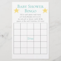 Twinkle Little Star Baby Dusche Bingo Spiel