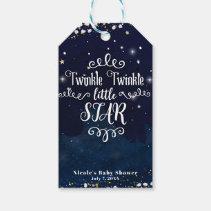 Twinkle Little Star Baby Dusche Blue Gold Fevor Geschenkanhänger
