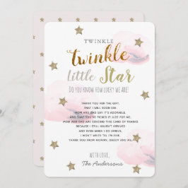 Twinkle Little Star Baby Dusche Pink Vielen Dank Einladung