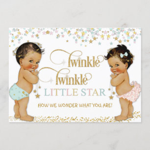 Twinkle Little Star Baby Gender Reveal Ethnic Einladung