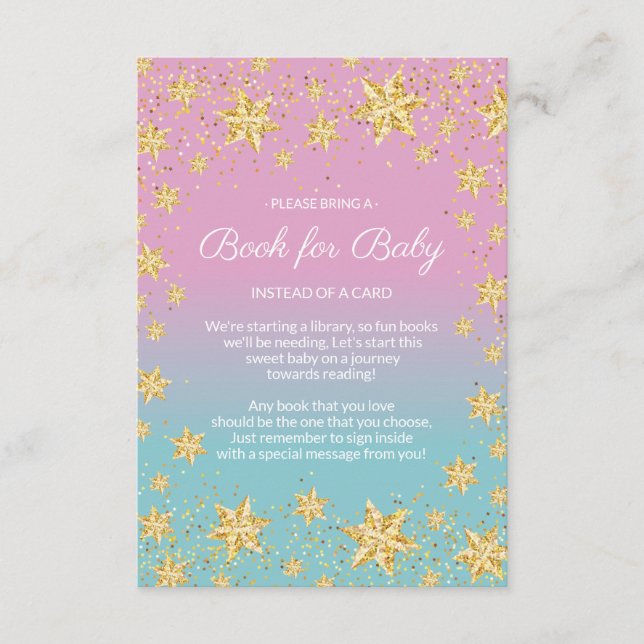 Twinkle Little Star Baby Shower Book for Baby Card Begleitkarte (Vorderseite)