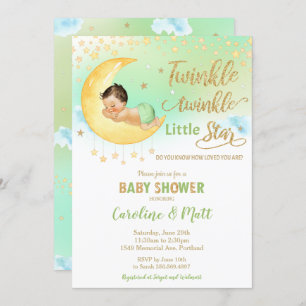 Twinkle Little Star Baby Shower Gender Neutral Inv Einladung