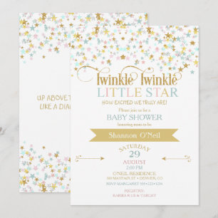 Twinkle Little Star Baby Shower Geschlechtsneutral Einladung