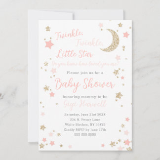 Twinkle Little Star Baby Shower Girl Einladung