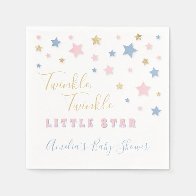 Twinkle Little Star Baby Shower Napkin Serviette (Vorderseite)