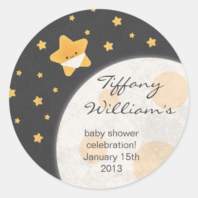 Twinkle Little Star Baby Shower Stickers (Vorderseite)