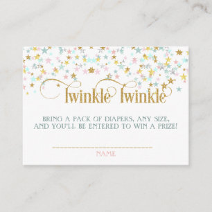 Twinkle Little Star Baby Shower Windel-Raffle Begleitkarte