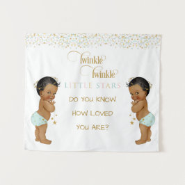 Twinkle Little Star Baby Twin Boys Ethnic Wandteppich