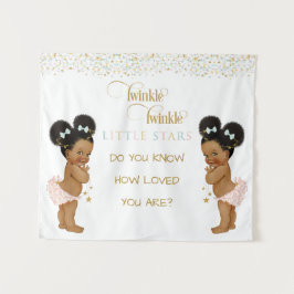 Twinkle Little Star Baby Twin Girls Ethnic Wandteppich