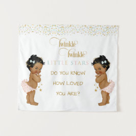 Twinkle Little Star Baby Twin Girls Ethnic Wandteppich