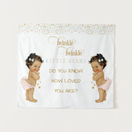 Twinkle Little Star Baby Twin Girls Ethnic Wandteppich