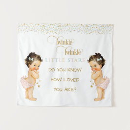 Twinkle Little Star Baby Twin Girls Wandteppich