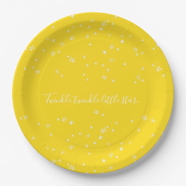 Twinkle Little Star Babydusche Teller (Vorderseite)