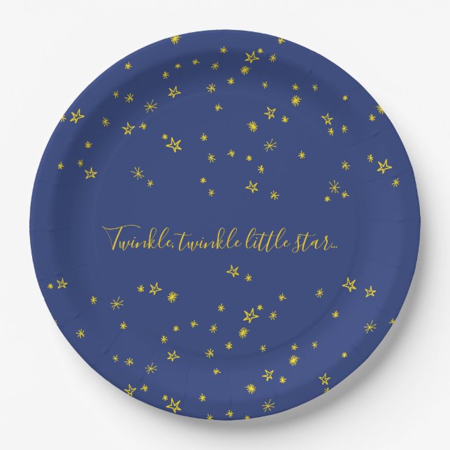 Twinkle Little Star Babydusche Teller (Vorderseite)