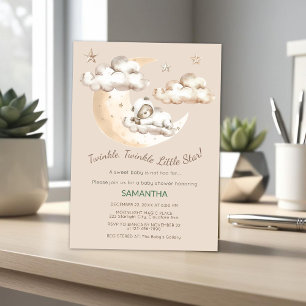 Twinkle Little Star Bear Baby Dusche Einladung