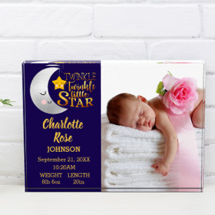 Twinkle Little Star Birth Announcement Baby Fotoblock