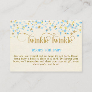Twinkle Little Star Blau Gold Buch Anfragekarte Begleitkarte