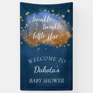 Twinkle Little Star Blaue Kupfer-Goldstaub Banner