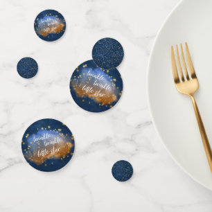 Twinkle Little Star Blaue Kupfer-Goldstaub Konfetti