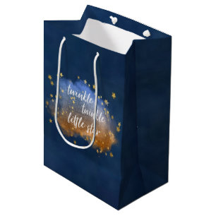 Twinkle Little Star Blaue Kupfer-Goldstaub Mittlere Geschenktüte