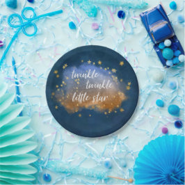 Twinkle Little Star | Blaue Kupfer-Goldstaub Pappteller