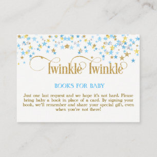 Twinkle Little Star Blaues Gold-Buch-Anfragekarte Begleitkarte