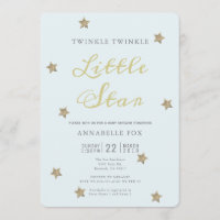 Twinkle Little Star Blue Baby Dusche Einladung