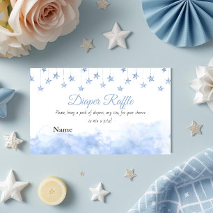 Twinkle Little Star Blue Boy Baby Shower Windel Begleitkarte