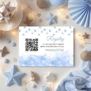 Twinkle Little Star Blue Boy Baby Shower Wunschlis Begleitkarte