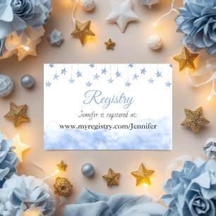 Twinkle Little Star Blue Boy Baby Shower Wunschlis Begleitkarte