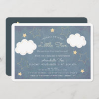 Twinkle Little Star Blue Chalkboard Baby Dusche