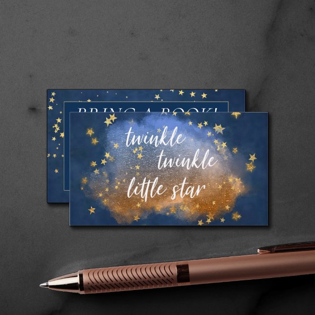 Twinkle Little Star | Blue Gold Brown Book Request Begleitkarte (Von Creator hochgeladen)