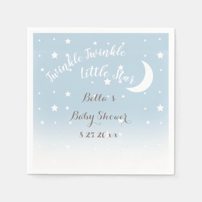 Twinkle Little Star Blue Paper Napkins Serviette (Vorderseite)