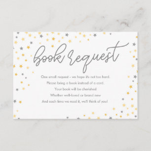 Twinkle Little Star Book Request Card   Grau Begleitkarte