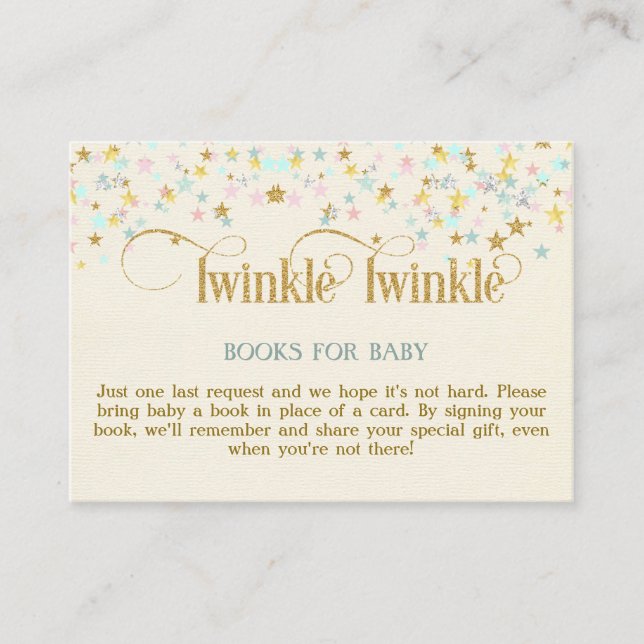 Twinkle Little Star Books for Baby Request Card Begleitkarte (Vorderseite)