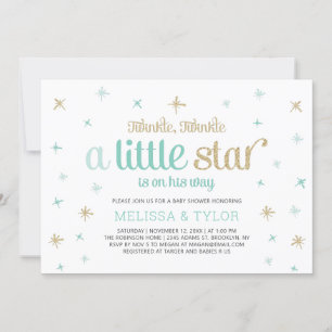 Twinkle Little Star Boy Baby Shower, Sprinkle auf  Einladung