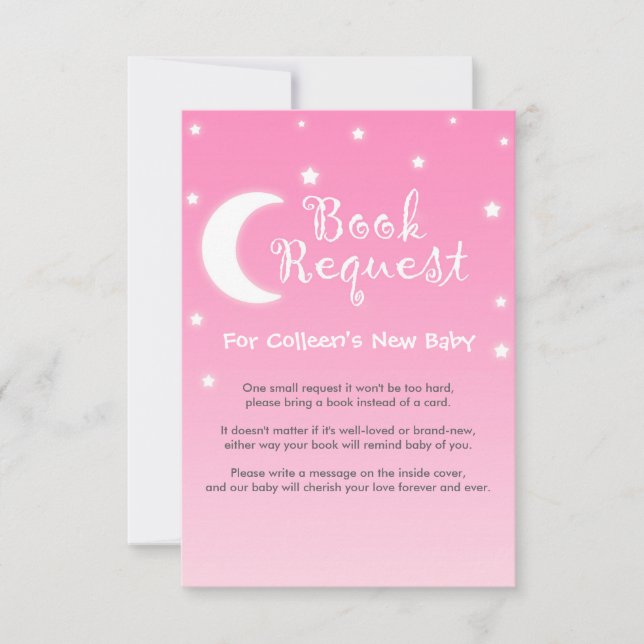 Twinkle Little Star Buchanfrage mit Gedicht in Ros Einladung (Vorderseite)