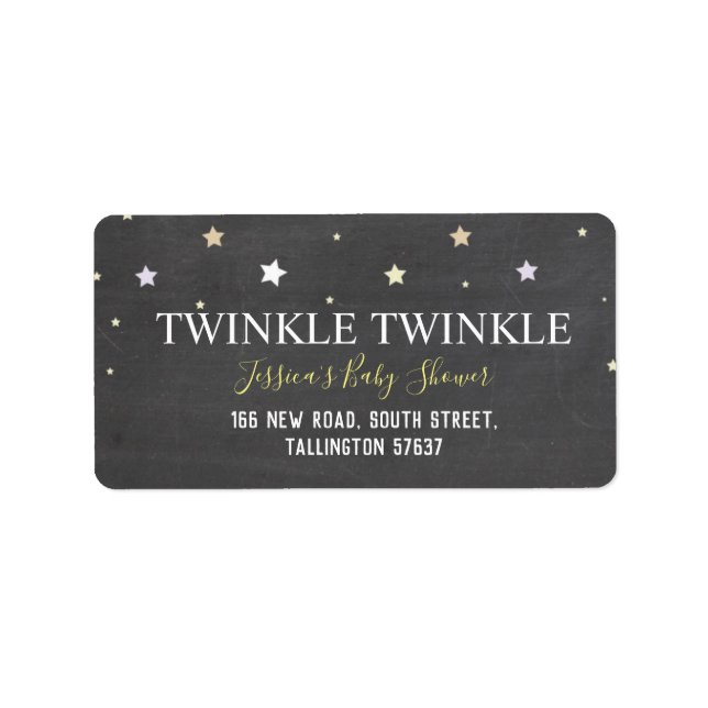 Twinkle Little Star Chalk Baby Address Labels Adressaufkleber (Vorne)