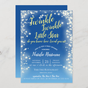 Twinkle Little Star Chalkboard Sparkle Einladung